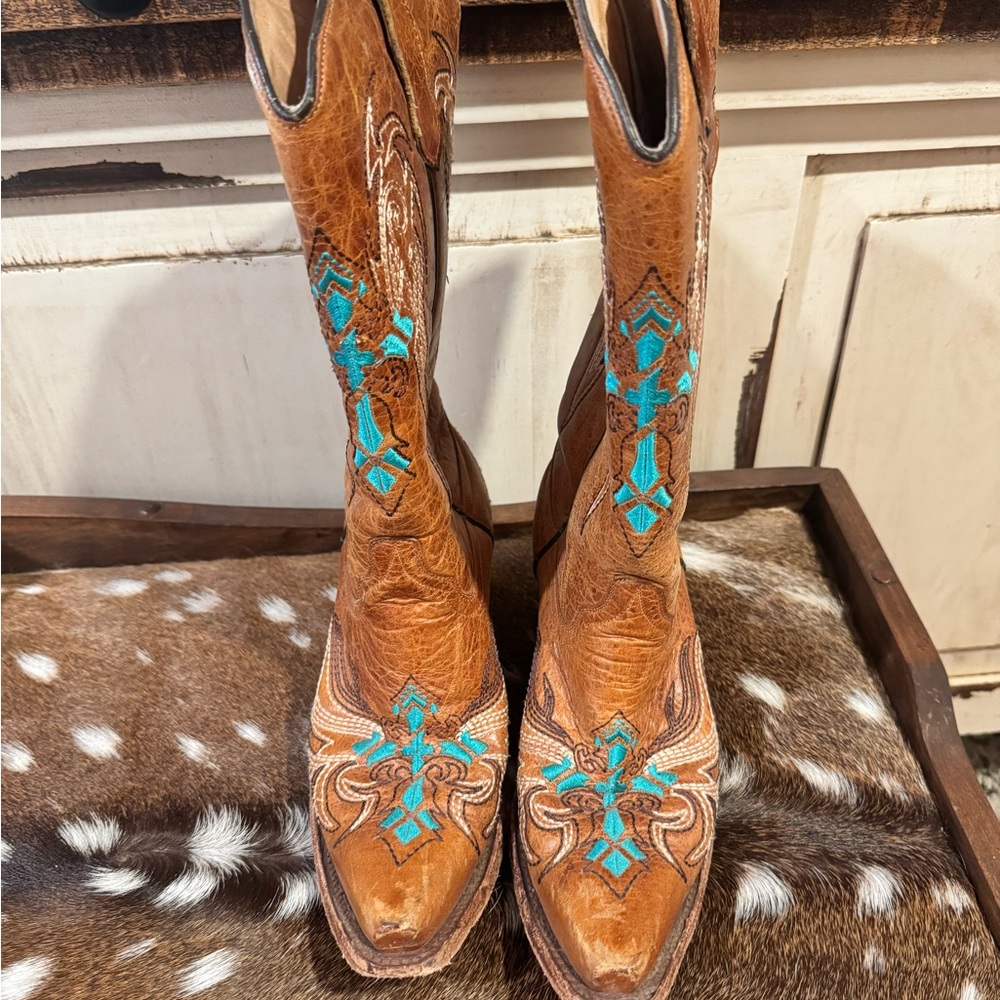 Women’s Corral Brown and Turquoise Western Boots